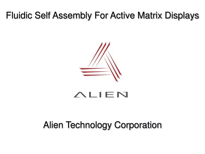 fluidic self assembly for active matrix displays