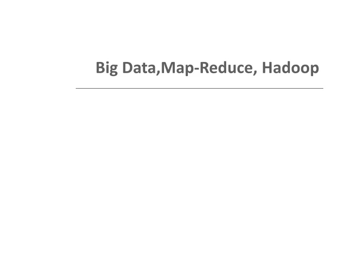 big data map reduce hadoop