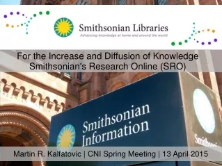 Martin R. Kalfatovic | CNI Spring Meeting | 13 April 2015