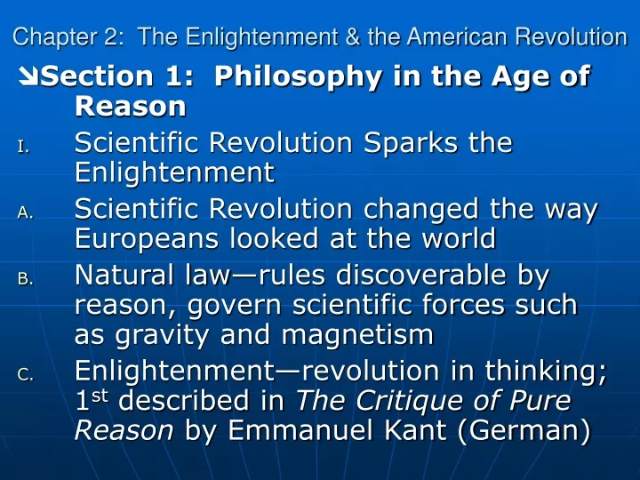 chapter 2 the enlightenment the american revolution
