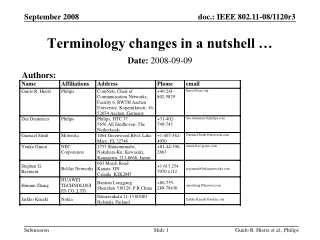 Terminology changes in a nutshell …