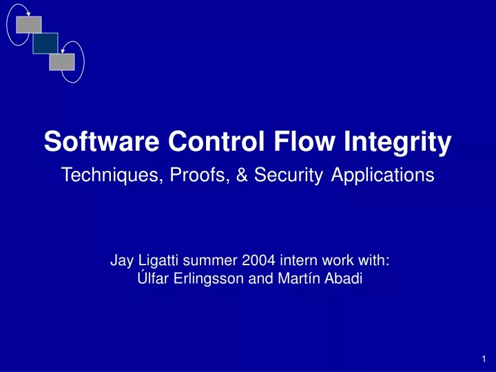 software control flow integrity techniques proofs security applications
