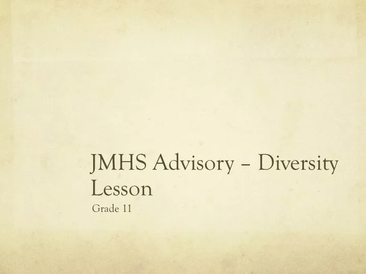jmhs advisory diversity lesson