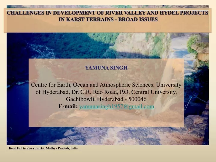 challenges in development of river valley