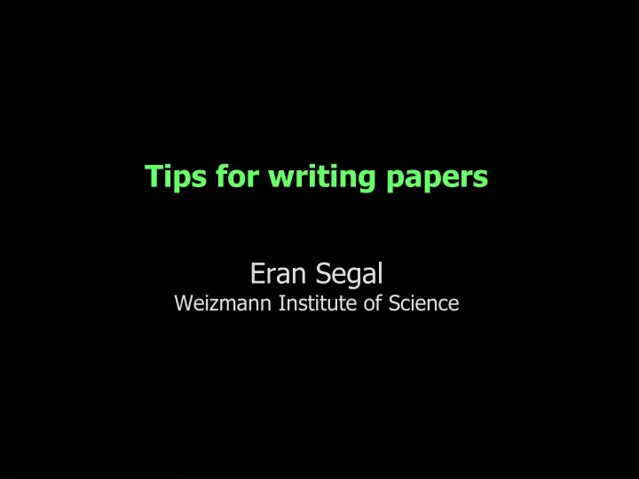 tips for writing papers