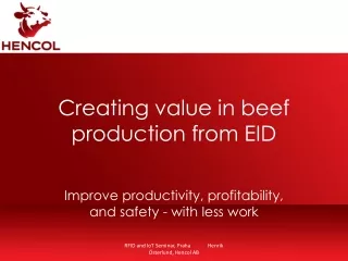 Creating value in beef production from EID