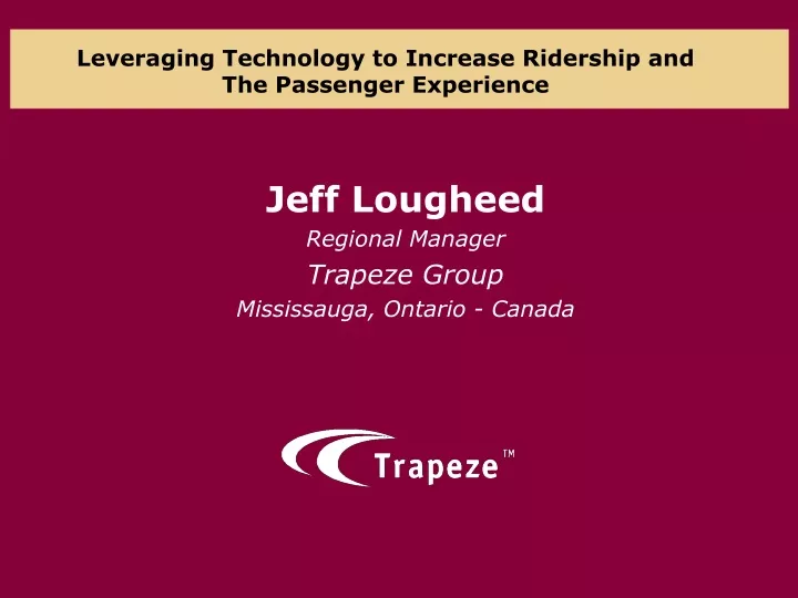 leveraging technology to increase ridership