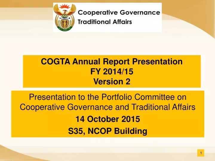 cogta annual report presentation fy 2014