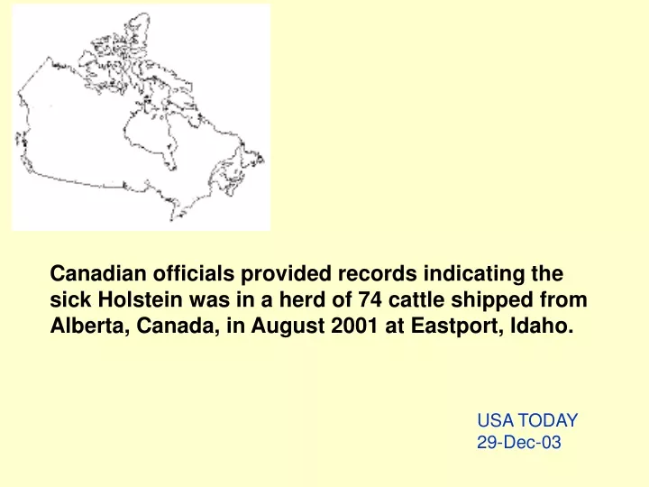 canadian officials provided records indicating