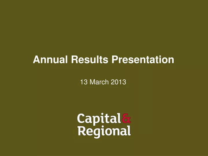 annual results presentation