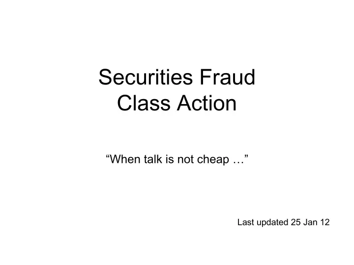 securities fraud class action