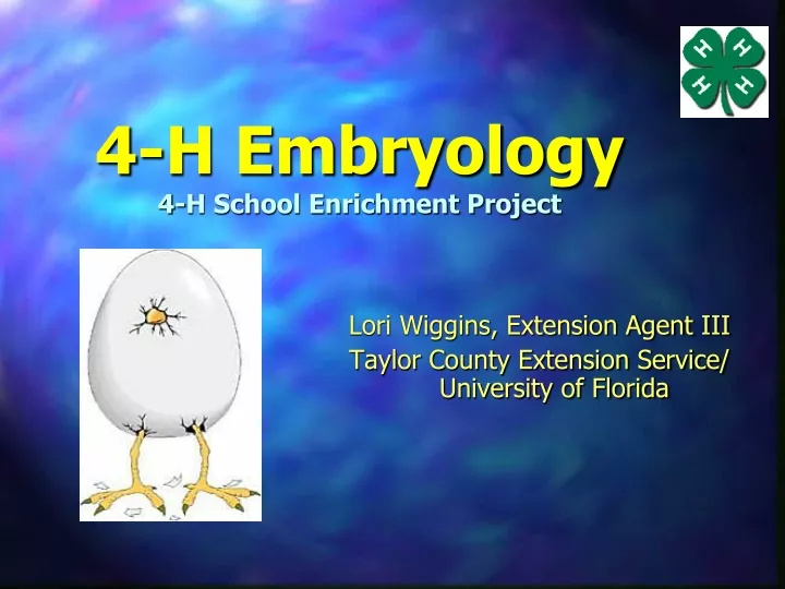 4 h embryology 4 h school enrichment project
