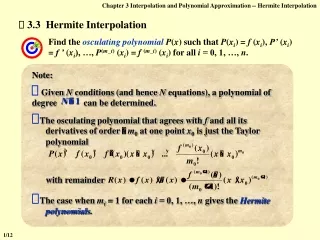   3.3  Hermite Interpolation