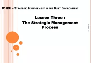 D39BU –  Strategic Management  in the Built Environment