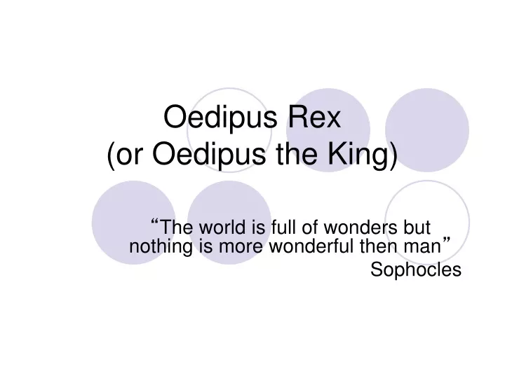 oedipus rex or oedipus the king
