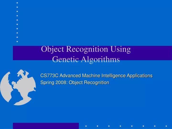 object recognition using genetic algorithms