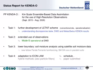 PP KENDA-O : 	Km-Scale Ensemble-Based Data Assimilation