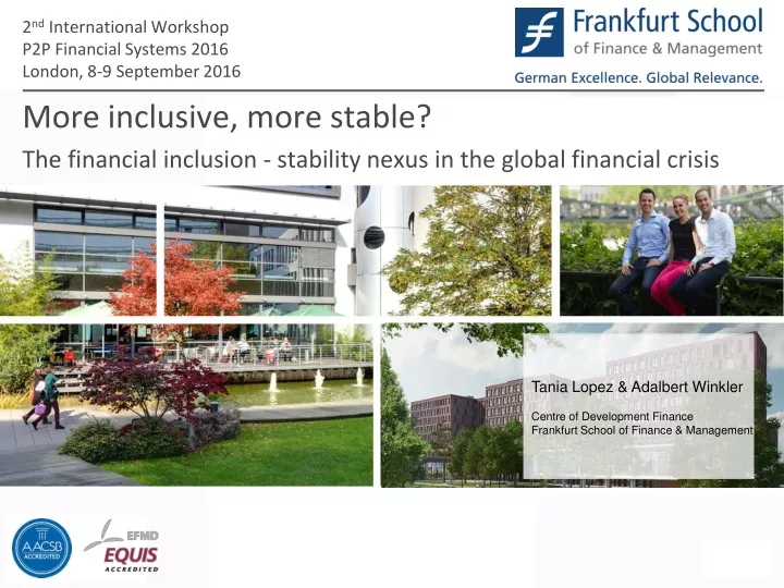 2 nd international workshop p2p financial systems