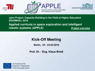 Applied curricula in space exploration and intelligent robotic systems (APPLE)