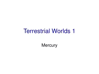 Terrestrial Worlds 1
