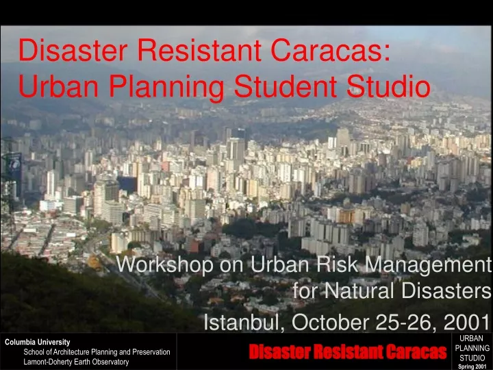 disaster resistant caracas urban planning student