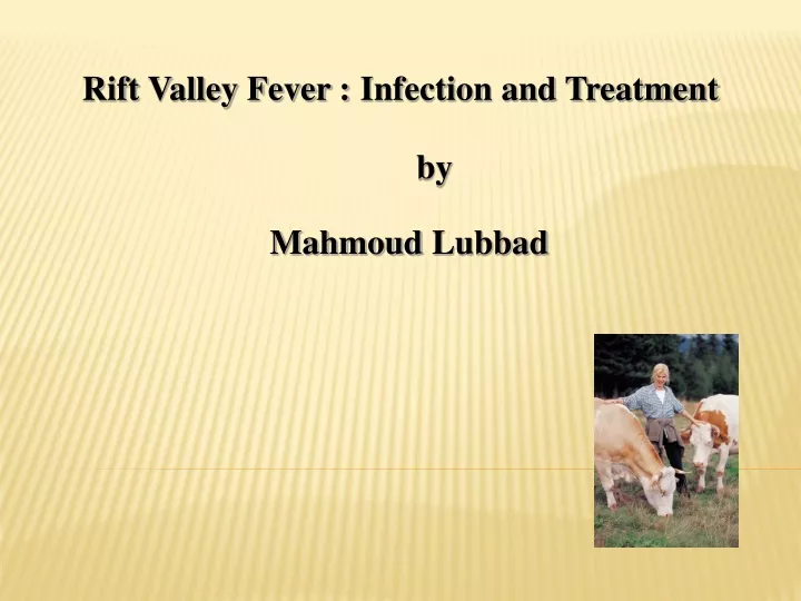 rift valley fever infection and treatment