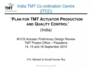 India TMT Co-ordination Centre  (ITCC)