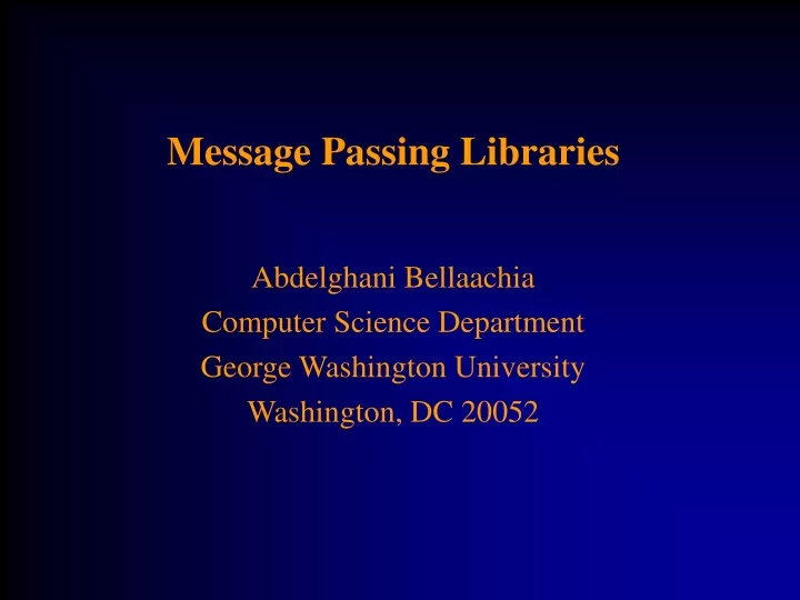message passing libraries