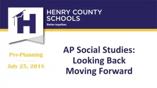 AP Social Studies: Looking Back Moving Forward