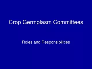 Crop Germplasm Committees