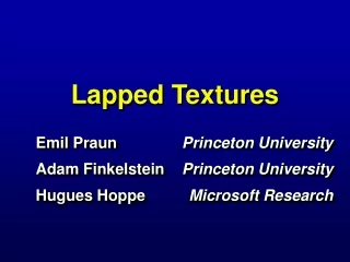 Lapped Textures