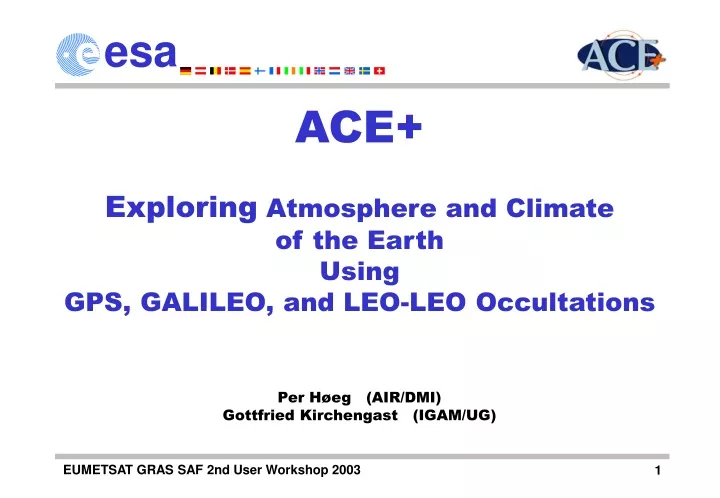 ace exploring atmosphere and climate of the earth