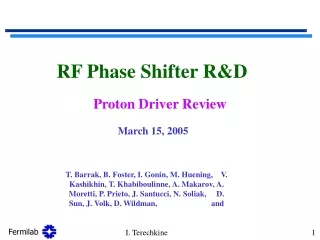 RF Phase Shifter R&amp;D