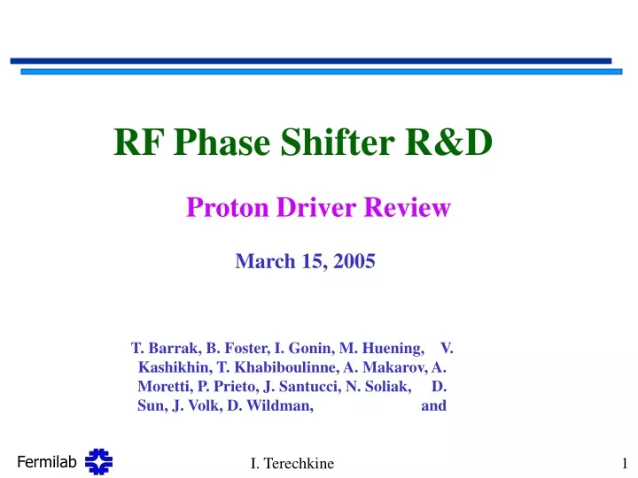 rf phase shifter r d