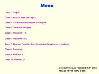 Class 1:  Angles