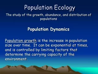 Population Ecology