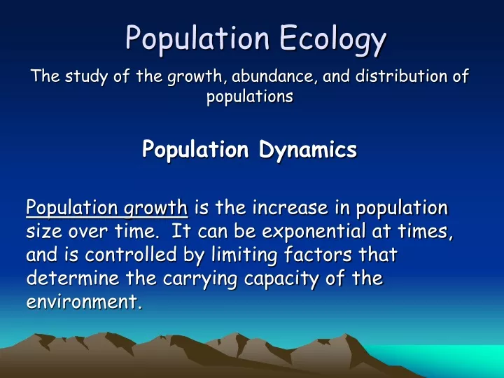 population ecology