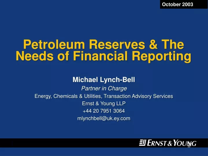petroleum reserves the needs of financial reporting