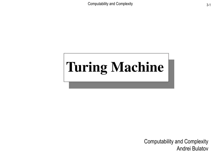 computability and complexity