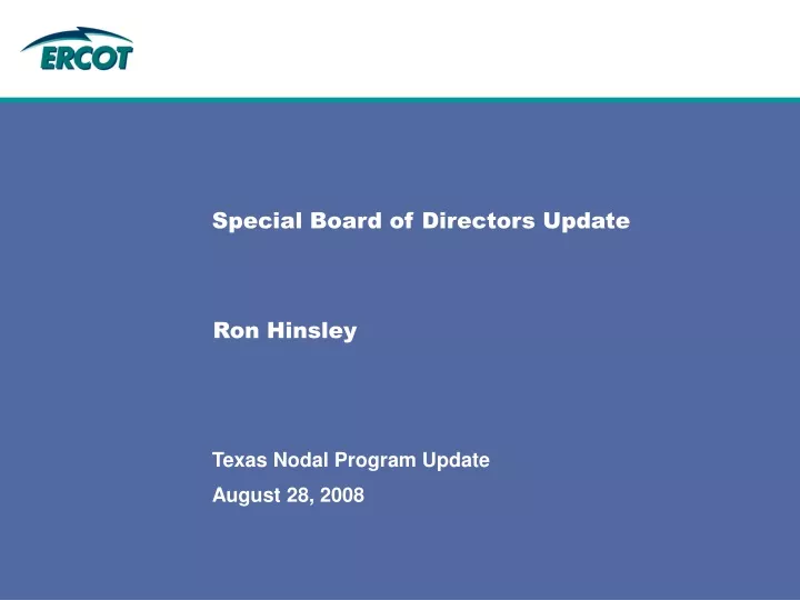 special board of directors update