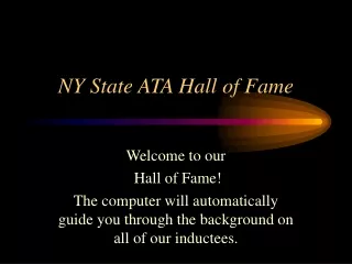 NY State ATA Hall of Fame