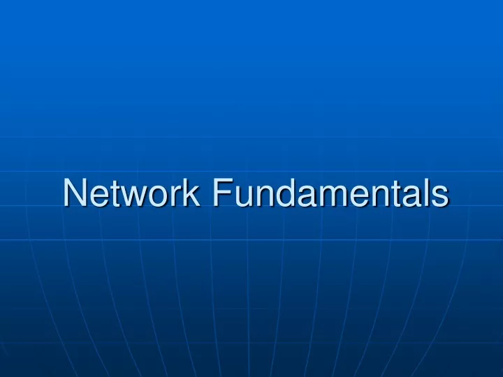 network fundamentals
