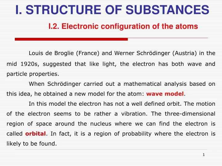 i structure of substances