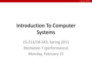 Introduction To Computer Systems