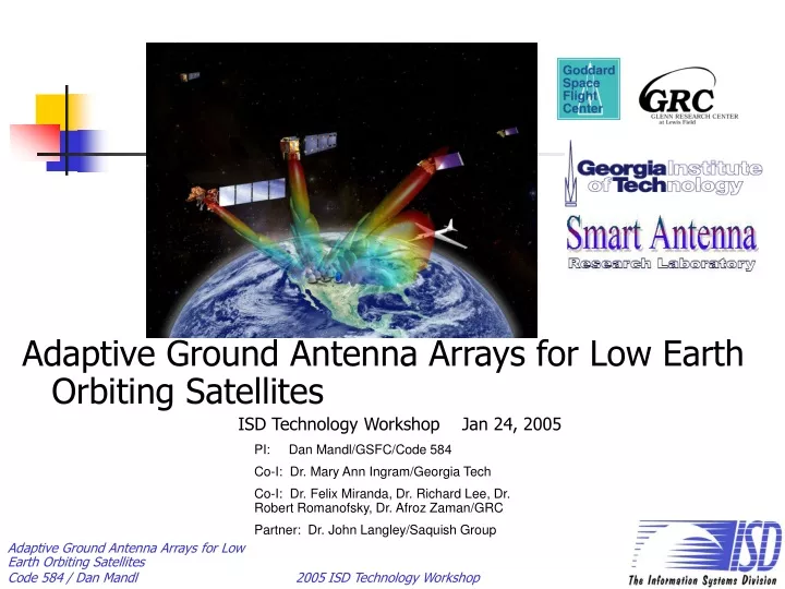 adaptive ground antenna arrays for low earth