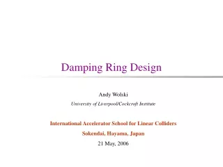 Damping Ring Design