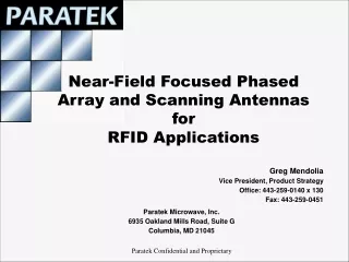 Near-Field Focused Phased Array and Scanning Antennas for RFID Applications