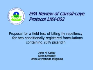 EPA Review of Carroll-Loye Protocol LNX-002