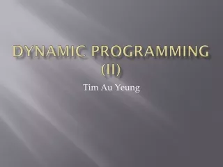 Dynamic Programming (II)