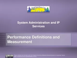 Performance Definitions  and Measurement